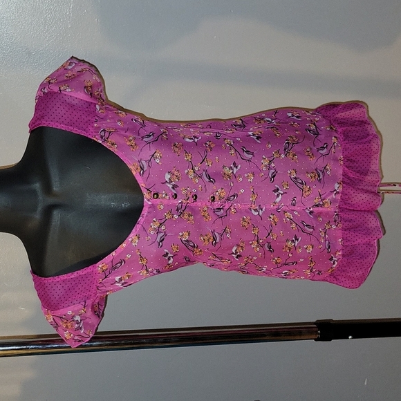 Belle Du Jour Tops - SOLD. Belle du Jour "Into the Woods" Semi-Sheer Tie-Waist Top